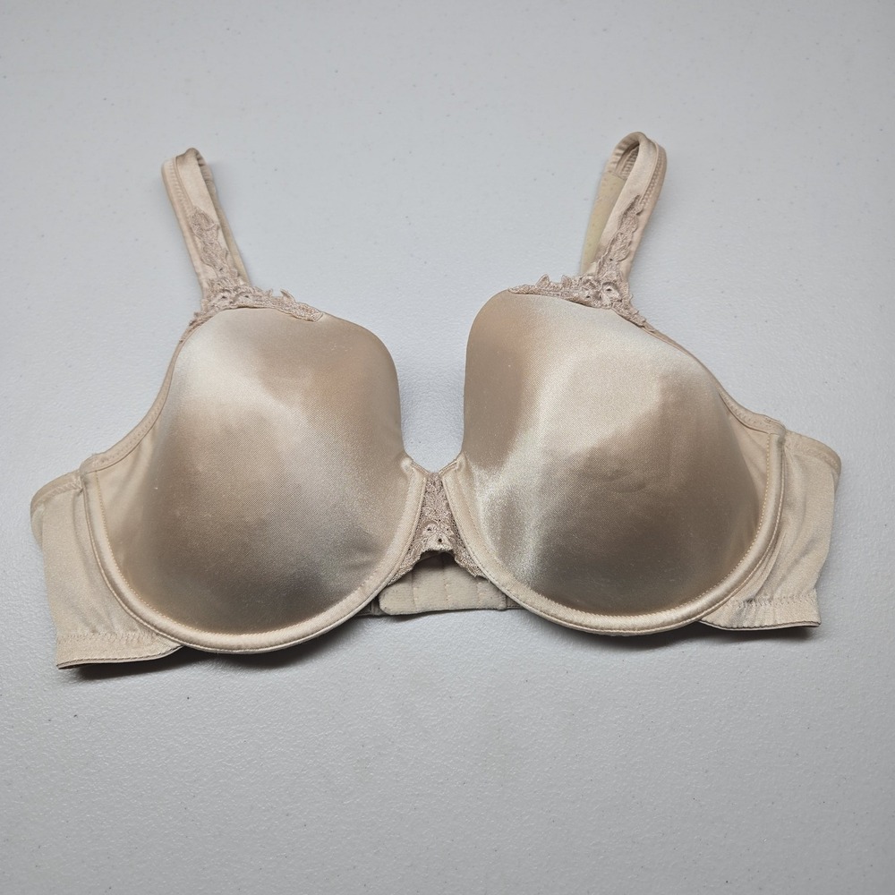 Vanity Fair Women Bra 40D Beige T Shirt Underwired Lace Adjustable Straps